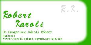 robert karoli business card